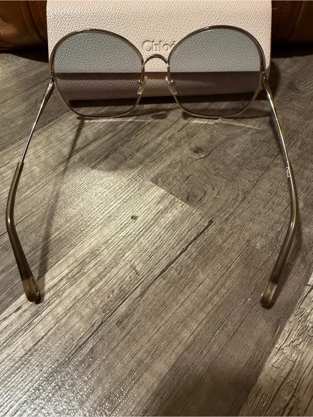 Chloé Oversized Square Gradient Sunglasses CH0041S 002 – Blue/Silver – Authentic